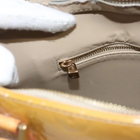 LOUIS VUITTON Monogram Vernis Houston Hand Bag Beige M91004 LV Auth 118288 - Picture 10 of 16